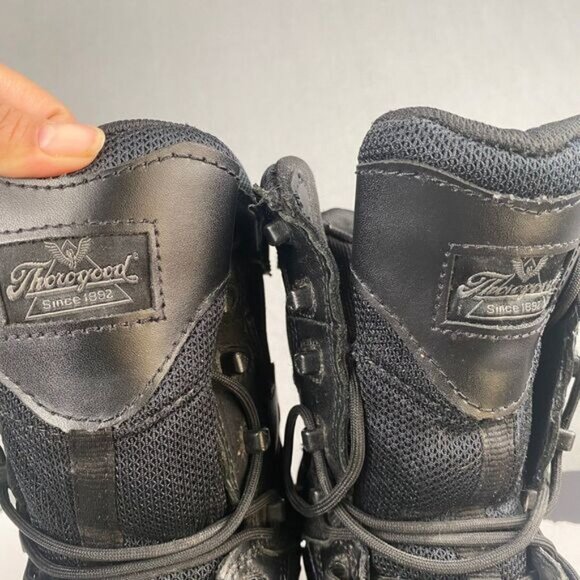 Thorogood BBP Waterproof Side-Zip Men's size 11 M Black Leather Tactical Boots - Picture 10 of 16